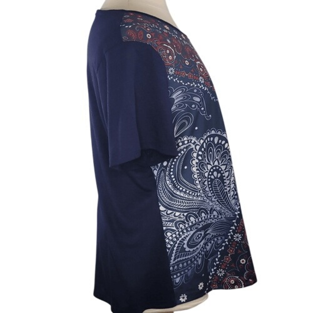 Kim Rogers Navy Blue Floral Embellished Top‎ - Picture 4 of 12